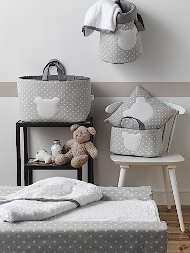 Miniatura 2 de Funny Baby Colchoneta Cambiador Bebé Impermeable 48x70 Cm Espuma Acolchada Con Bordes Elevados, Funda Lavable Y Toalla De Rizo Cambiador Para Cómoda Diseño Topos