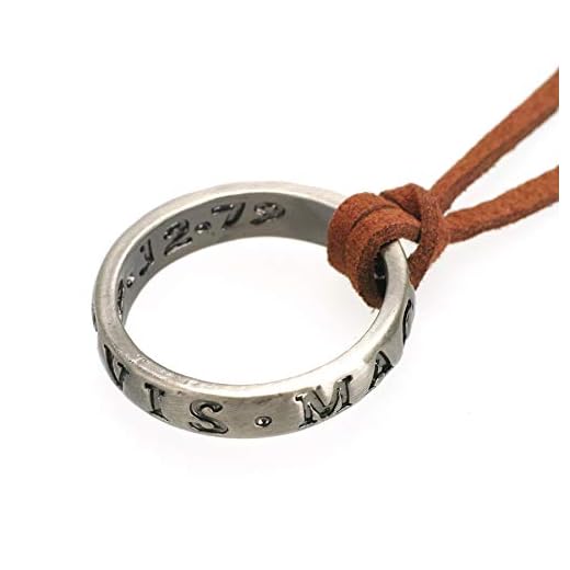 CoolChange Cadenita de Cuero con Anillo de Francis Drake | Collar para Fans de Uncharted