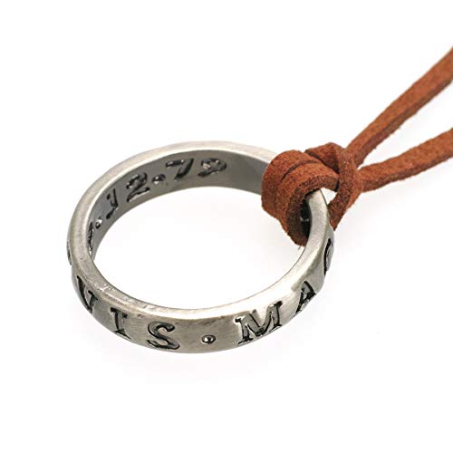 CoolChange Cadenita de Cuero con Anillo de Francis Drake | Collar para Fans de Uncharted