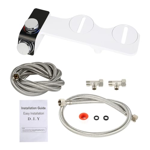 Jeenuuuder Bidé Multifuncional de Doble Pulverización, Caliente y Frío, Instalación Simple, Sin Electricidad, Asiento de Inodoro Inteligente, Caza De Agua,C
