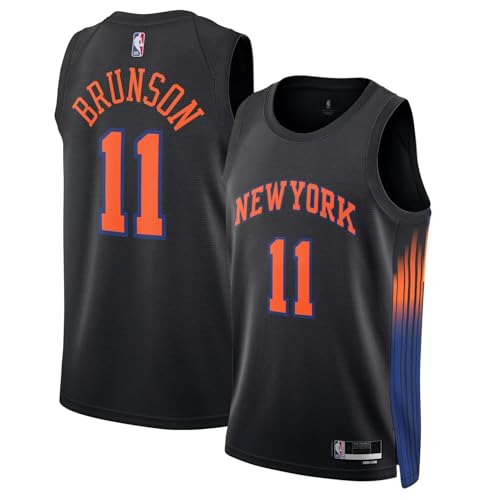 Jalen Brunson New York Knicks NBA Kids Youth 8-20 Black Icon Edition Swingman Jersey (US Numeric 10 12 Regular Black)