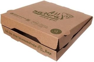 Pro DP 100 Pizzaboxen Pizzakartons Pizzaschachteln 30x30x4cm braun mit Bio Neutraldruck All Natural klimaneutral - Inkl. VerpG in D
