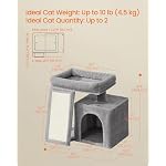 Feandrea Small Cat Tree, Cat Tower Condo, Scratching Ramp, Large Top Perch, Cave, 20.1 x 15.4 x 18.3 Inches, Dove Gray UPCT010GD02S - Image 5