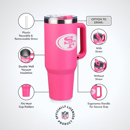 Image of The Memory Company Officially Licensed NFL - New York Jets 40oz Pink Game Day Tumbler with Team Logo