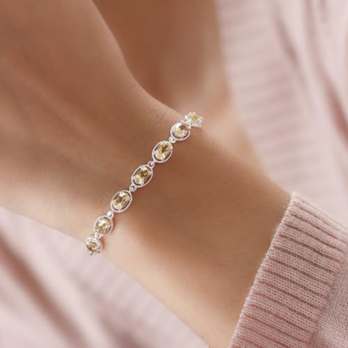 Shop LC 925 Sterling Silver Citrine Bolo Bracelet Chakra Women Birthday Gifts for Women3