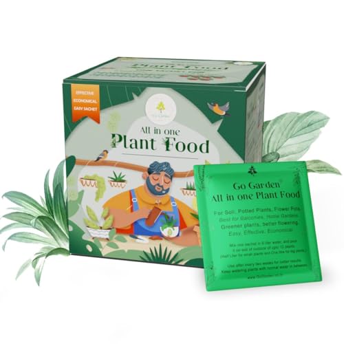 Image of Go Garden All In One Plant Food Fertilizer | Water Soluble Nutrient Formula for Indoor & Outdoor Plants | Easy to Use Plant Growth Foliage, Vegetable & Garden Plants | 10 Sachets (250 gm)