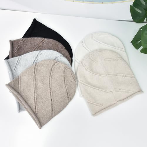 Gorro de mujer tejido de lana angora para otoño e invierno miniatura 6