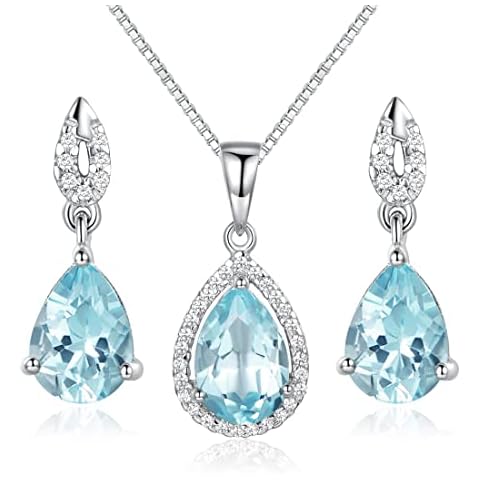JIANGXIN Aquamarine Waterdrop Jewellery Set Cover