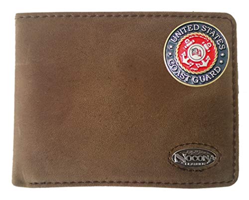 Custom United States Coast Guard Nocona Signature Brown Bi-fold Wallet