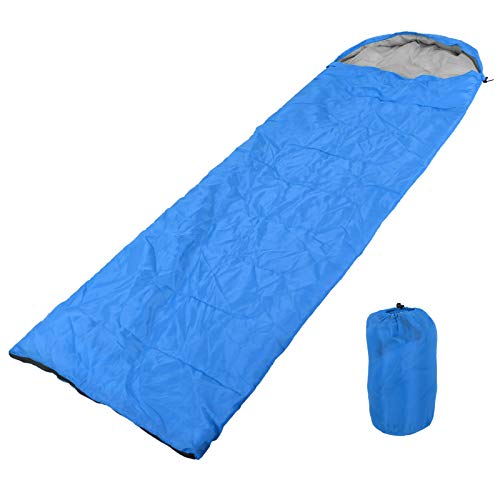 Sleeping Bag, Portable Lightweight Outdoor Sleeping Bag with Hood for Camping Hiking Backpacking (Blue)