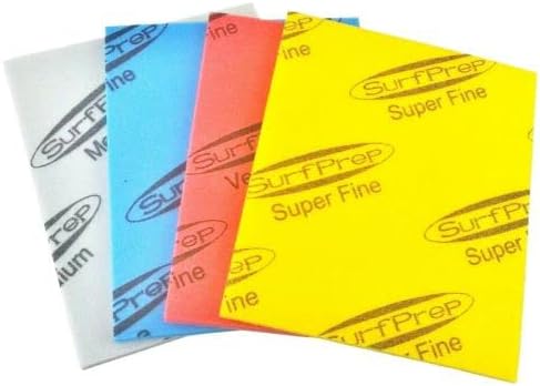 Sanding Sponge Foam Back Pads 5-1/2" x 4-1/4" Assortment Pack of 4 Grits Made in Germany