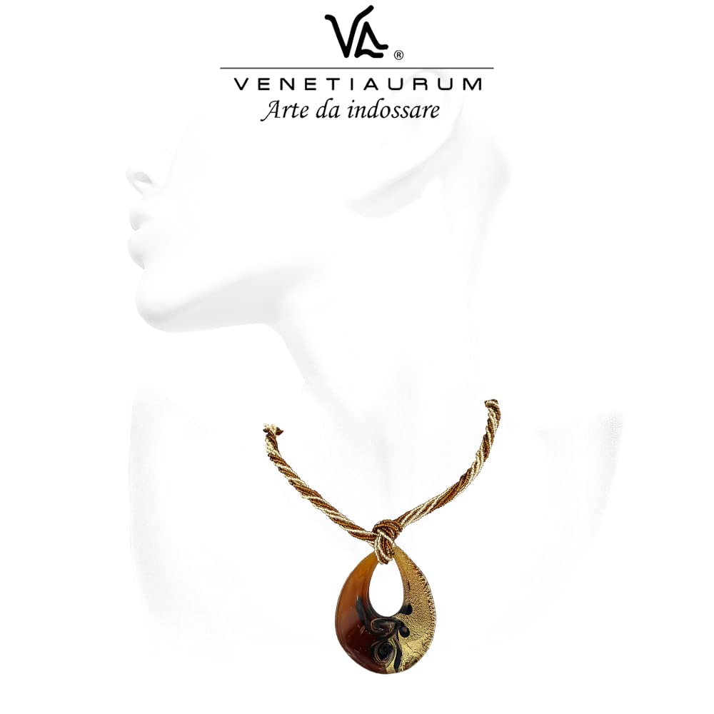 Venetiaurum - Collar Para Mujer Con Colgante Gota En Cristal De Murano Original Y Plata 925 - Joya Made In Italy Certificada