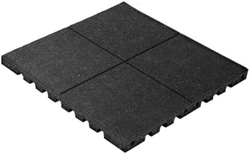 KIDWISE PlayFall Playground Safety Surfacing Black - 2' x 2' Rubber Tile (4 sq. ft.) 1.75" Thickness