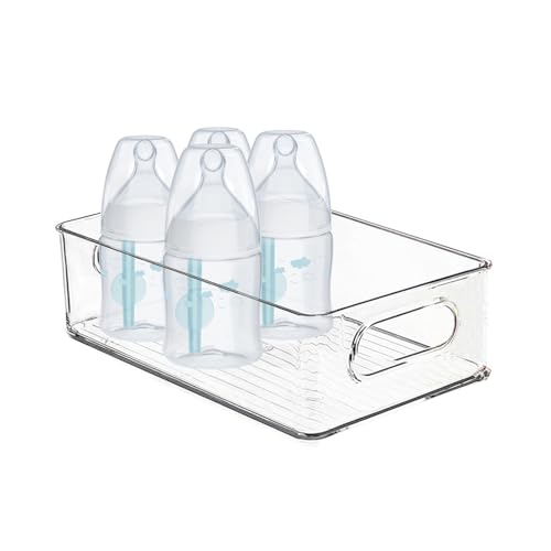 Image of Baby Bottle Organizer, Plastic Storage Center for Baby Bottles and Food Jars, Portable Nursery Storage Plastic Baby Organizer, Convenient Storage Center for Kitchen Cabinet, Refrigerator & Countertop