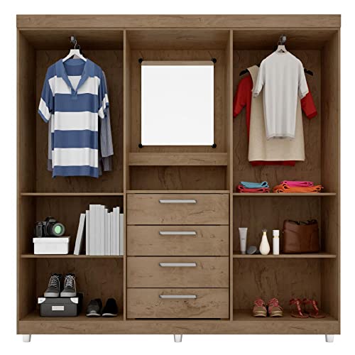 Guarda-Roupas Araplac 04 Portas e 04 Gavetas com Espelho – Demolição e Baunilha – 2218/89
