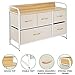 mDesign Wide Dresser Chest with 5 Removable Fabric Drawers - Furniture Storage Unit with Steel Frame and Wood Top for Bedroom, Office, Home Organization - Cream/White