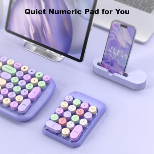 Image of MOFII Wireless Number Pads - Purple Numeric Keypad 18 Keys USB 2.4G Round Keycap Colorful Extensions Keypads, Financial Accounting Portable Numpad 10 Key for Laptop /PC /Notebook /Surface Pro