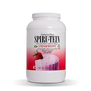 NaturesPlus SPIRU-TEIN Shake – Strawberry – 5 lbs, Spirulina Protein Powder – Plant Based Meal Replacement, Vitamins & Minerals for Energy – Vegetarian, Gluten-Free – 67 Servings