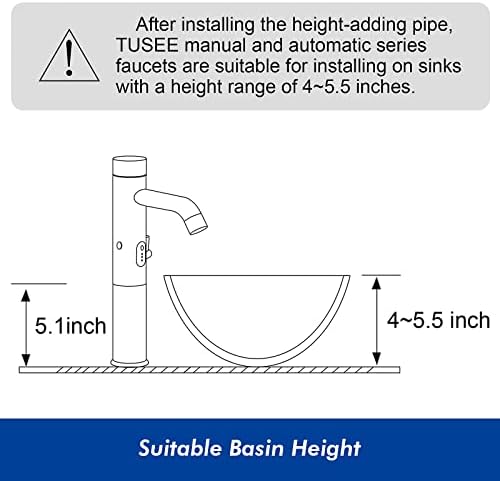 Black Vessel Sink Faucet, Bathroom Sink Faucet and Height Adding Tube Bundle Products image 4