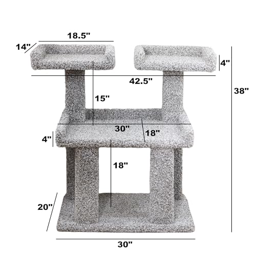 Árbol para Gatos Grandes y Maine Coon – Torre Alfombrada Deluxe miniatura 2
