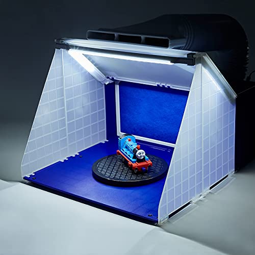 Hseng Airbrush Portable Airbrush Spray Booth With Led Lighting For 3D Model Coloring Etc. Includes 5.6Ft Exhaust Extension Hose And Two Extra Filter Pads #TOP2