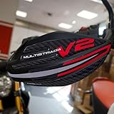 labelbike   Autocollants 3D Moto Protège Mains Protection e Décoration in Résine Compatible avec Ducati Multistrada V2 V2S 2025 Couleur Carbon Gris Rouge