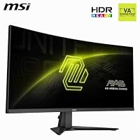 MSI MAG 346CQ, VA-Curved-Gaming-Monitor, 34" UWQHD, 180 Hz | 3440 x 1440, 180 Hz, 1 ms, 1500R, HDR Ready, Eye Care, Frame-Less – HDMI 2.0b, DP 1.4a, neigbar, VESA, schwarz – Ansicht 2