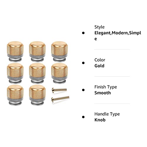 Ripeng Gold Cabinet Knob Drawer Knob Knurled Kitchen Cabinet Knobs Aluminum Knobs For Cabinet Handles Cupboard Dresser Drawer Pull Oxidation Finish (Gold Gray, 8 Pack) #TOP7