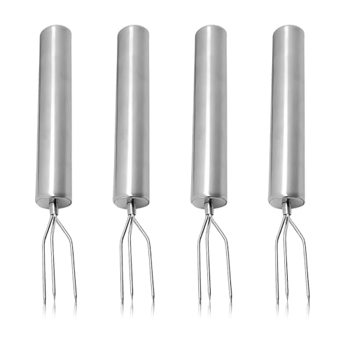 BDEPSTR Forchettone da Cucina,4 Pezzi Forchette per Patate Lessate, Forchetta per Carne,in Acciaio Inox con 3 Rebbi,per Verdure, Grigliate, Pannocchie