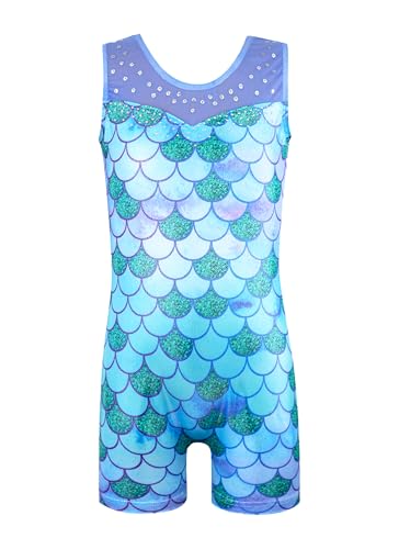 Image of HOZIY Leotards for Girls Gymnastics Kids Children Biketard Snowflake Ribbon Blue Purple Hot Pink Sparkle