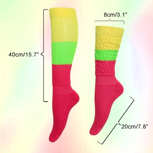 Image of Gvhntk Slouch Socks Women 80s 90s Scrunch Socks Extra Long Slouchy Sock Knee High Sock
