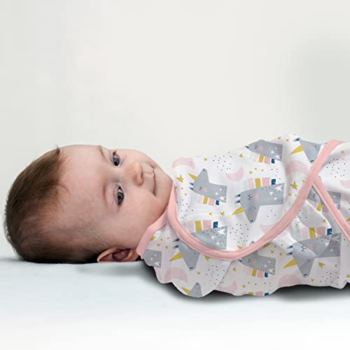 Image of Baby Swaddle Blanket, 3 Pack Newborn Swaddles 0-3-Months, Small-Medium Easy Change Infant Wrap, Infant Swaddling Sack, Adjustable Swaddle Blanket (Pink Unicorn)