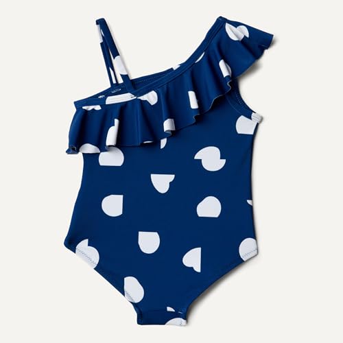 Image of Amazon Essentials Girls and Toddlers' Asymmetric Frill One-Piece Swimsuit