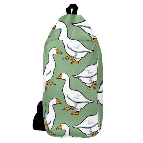 Sac à dos à bandoulière homme femme White Geese petit sac poitrine multicolore
