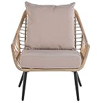 Balkonset Laureto 3-teilig Rattan Beige