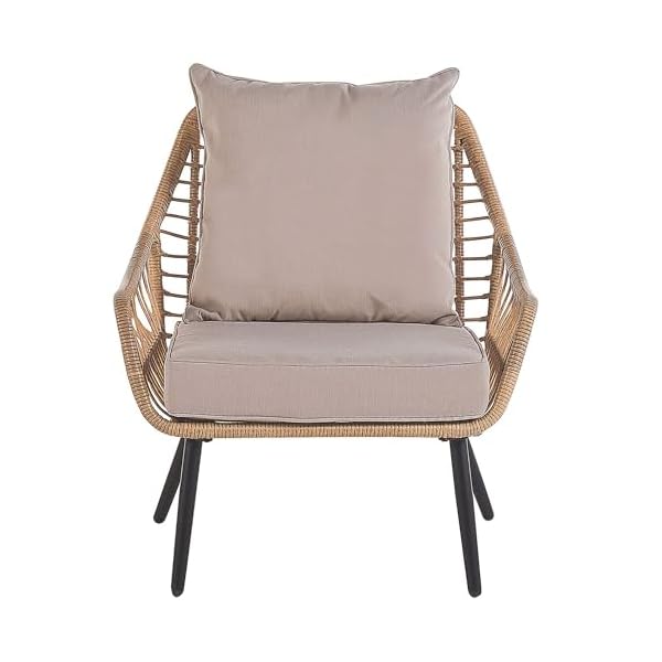 Balkonset Laureto 3-teilig Rattan Beige