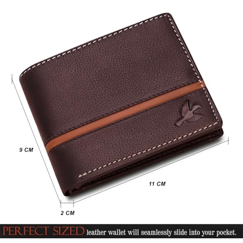 HORNBULL Denial Brown Leather Wallet for Men | Wallets Men with RFID Blocking | Mens Wallet Leather