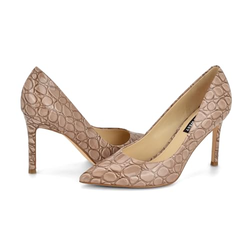 Image of Nine West Women's Fresh Pump, Light Natural Croco Patent 113, 5