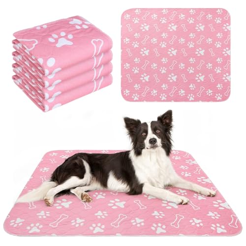 Image of BEAUTYZOO 4 Pack Washable Pee Pads for Dogs, Reusable Puppy Pads for Potty Training, Waterproof Super Absorbent Whelping Pads Mats Non Slip Against Urine for Small Medium Dogs Cats, 36 inch x 41 inch