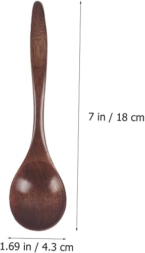 Miniatura 8 de Cuchara de madera Cuchara decorativa de postre cucharas de helado cucharas redondas para pastel cucharas de madera Serveware de arroz coreano