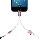 Worice 3.5mm Aux Headphone Connector Earphone Jack Stereo Jack Cable Adapter（3.5mm Aux Cable 0.3ft）[White]