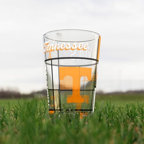 Image of Logo Brands NCAA oz Stained Glass Pint Glass - 3D Embossed Logo & Bold Team Colors - Durable Sports Fan Beer Glass for Home, Bar & Tailgates