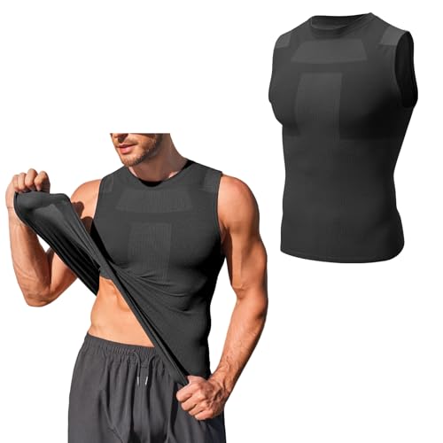 Beotyshow Mens Sleeveless Compression Shirt Slimming Body Shaper Vest Workout Tank Tops Shapewear Undershirts