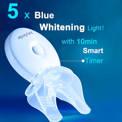 Image of MySmile Teeth Whitening Light with Mouth Trays- 5LED Powerful Accelerator Light Integrated with Smart Timer and Long Lasting Batteries(Teeth Whitening Gel Not Included)