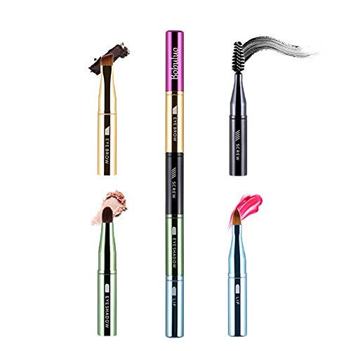 Makeup Brush-Lip Brush Portable 4 In 1 Travel,Eyebrow Brush,Eyelashes Brush,Mascara Brush?Smudge Brush?Eye Shadow Brush, Multifunctional Cosmetic Makeup Brush For Women Girls New Year Gift