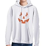 5. Modedesign ZCLYXX Herren-Kapuzenpullover, langärmelig, lässig, mit Kapuze, Freizeitpullover, Oberteil, Halloween-Druck Torwart Bekleidung (White, S)