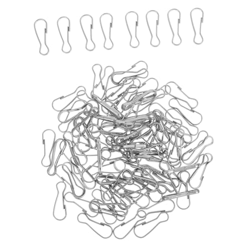 BELLIFFY Keychain Lanyard Hooks 100pcs Silver Snap Hooks Metal Connection Buckles Keyring