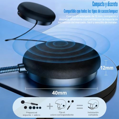 Auriculares para moto Bluetooth OBEST interfono para casco con audio manos libres 6