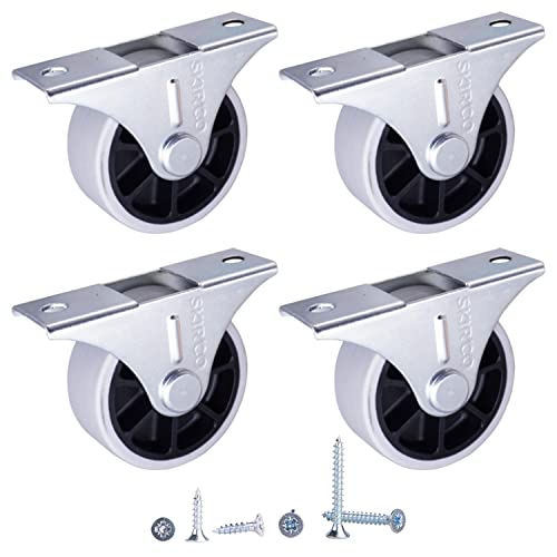 SKIR'CO (4 Stück) 40 mm Gummiräder, Möbelrollen, Bockrollen,...