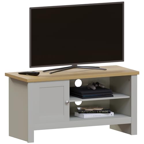 Vida Designs Arlington 1 Door TV Unit Cabinet Stand Sideboard Entertainment Living Room (Grey)